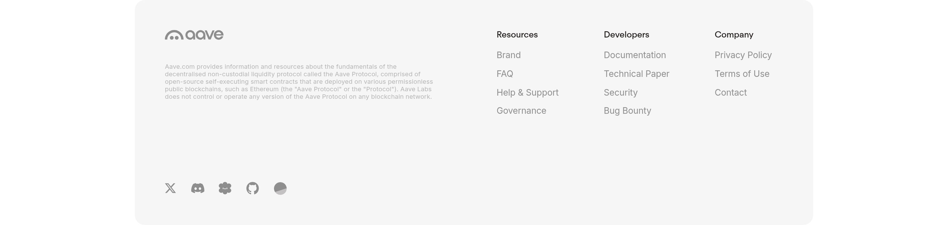 Aave Footer design