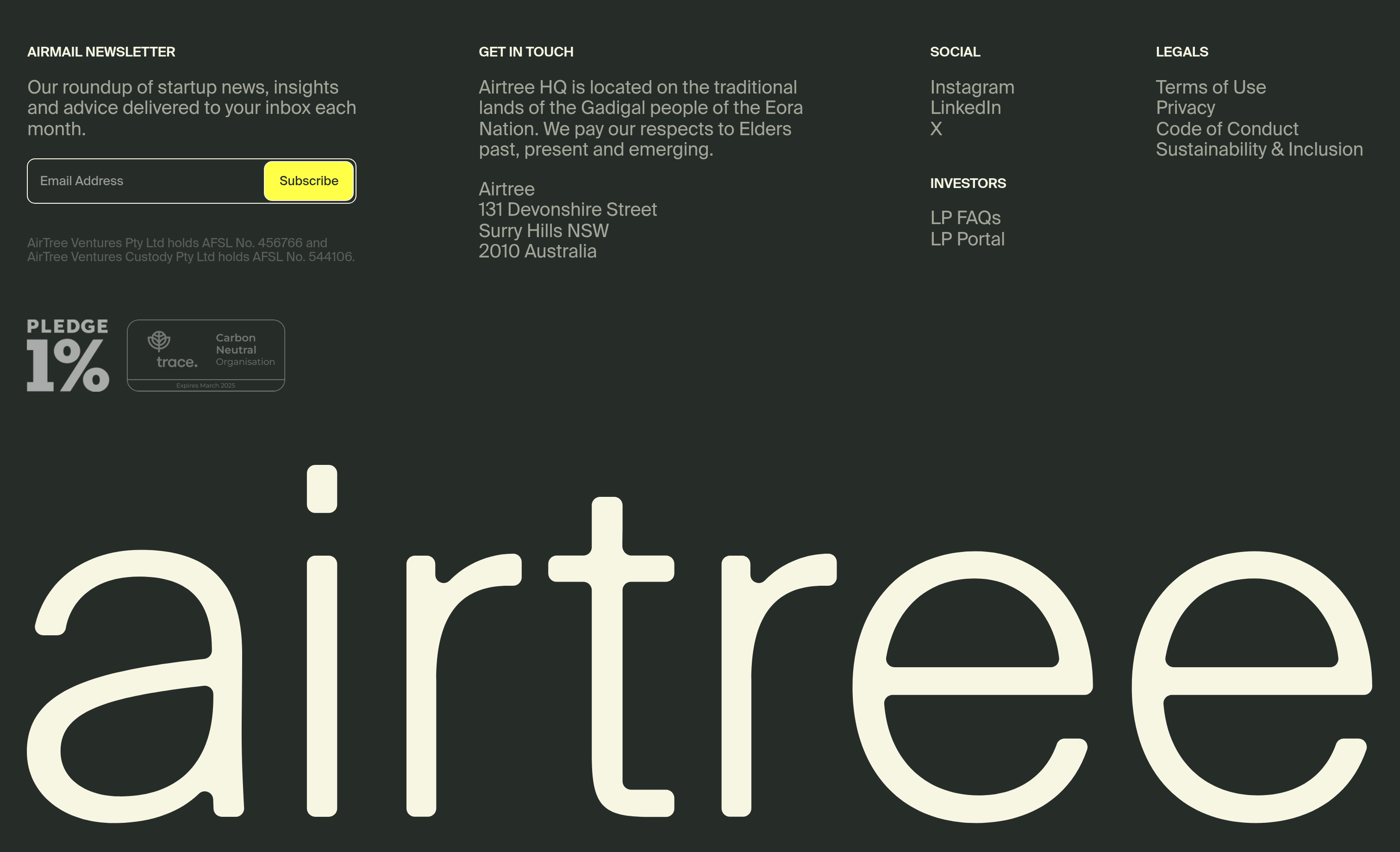 Airtree Newsletter design