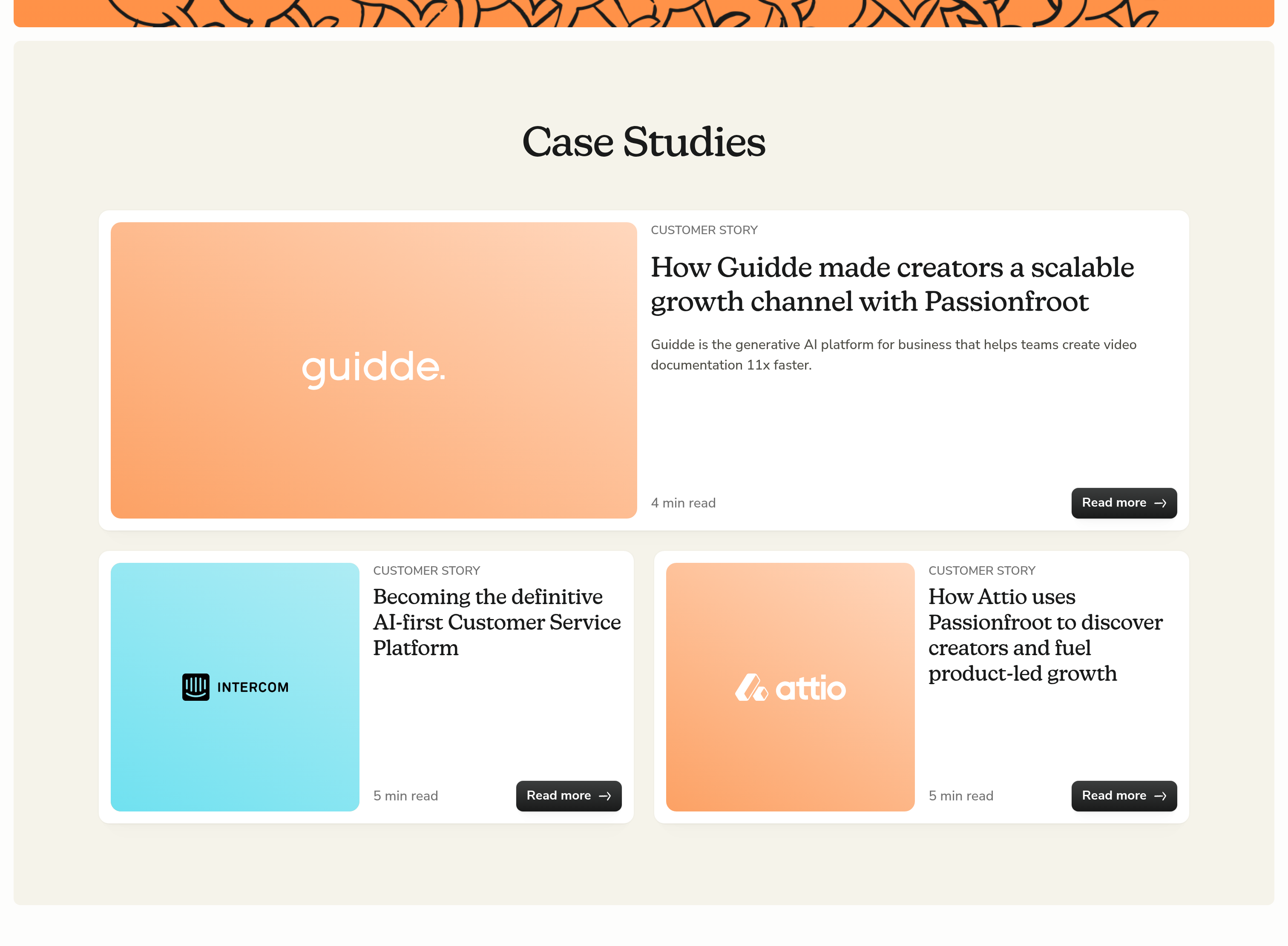 Passionfroot Case Study design
