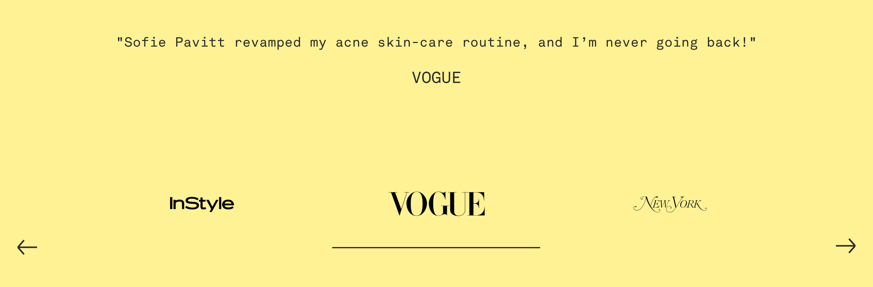 Sofie Pavitt Face Testimonial design