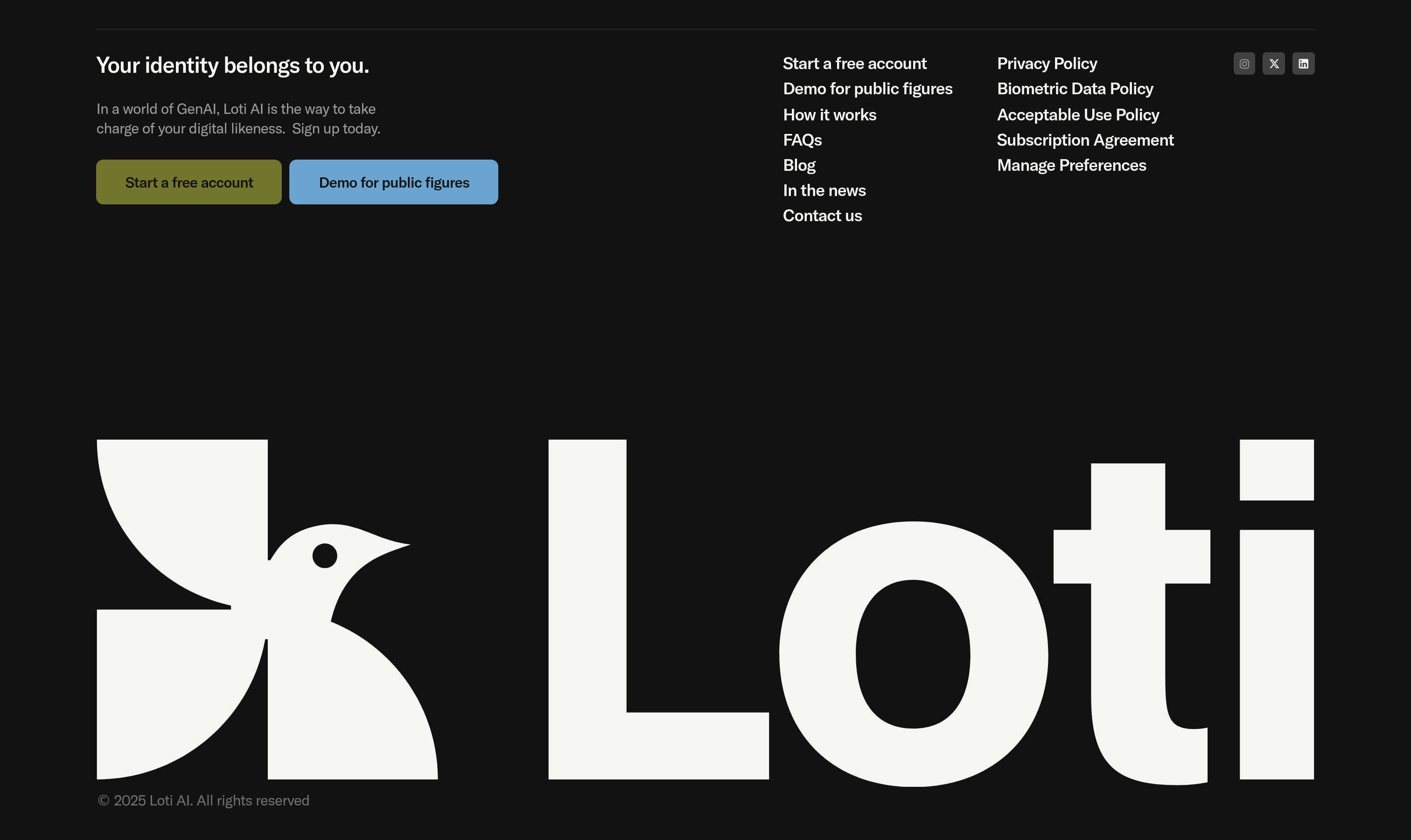 Loti Footer design