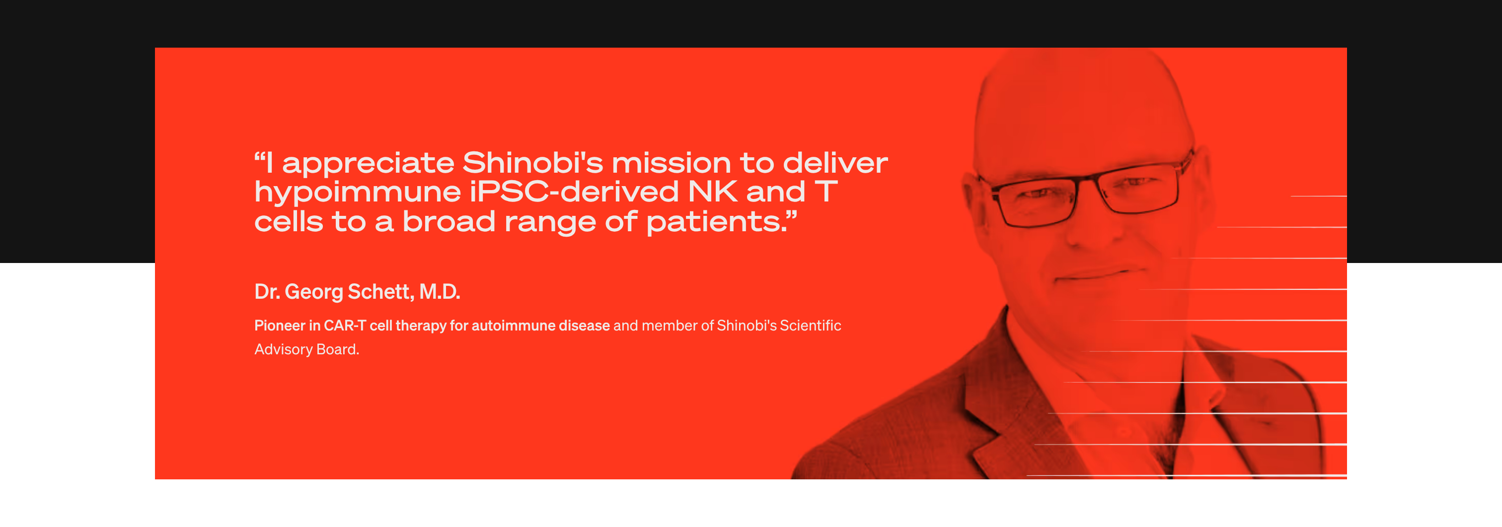 Shinobi Therapeutics Testimonial design