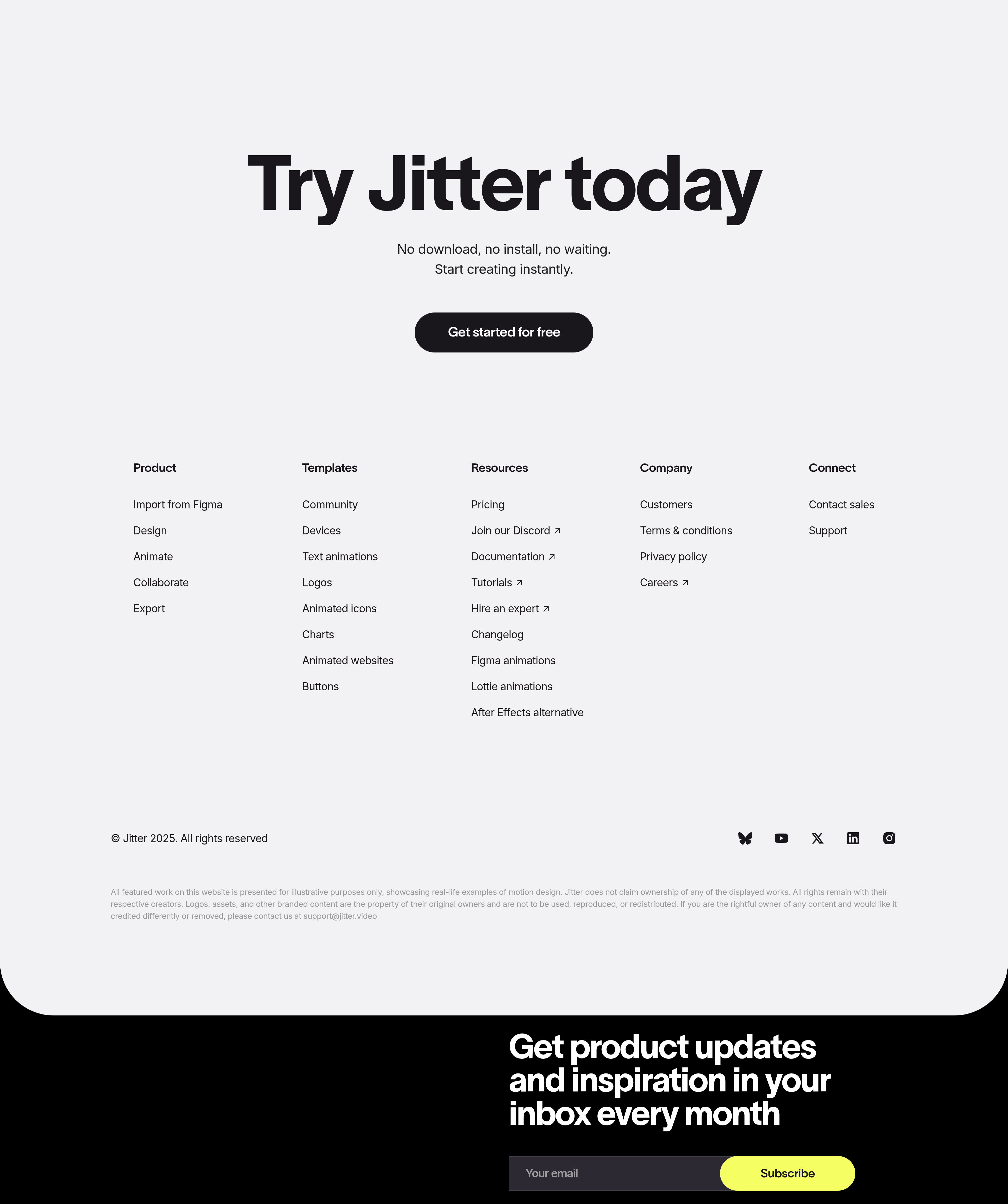 Jitter Footer design