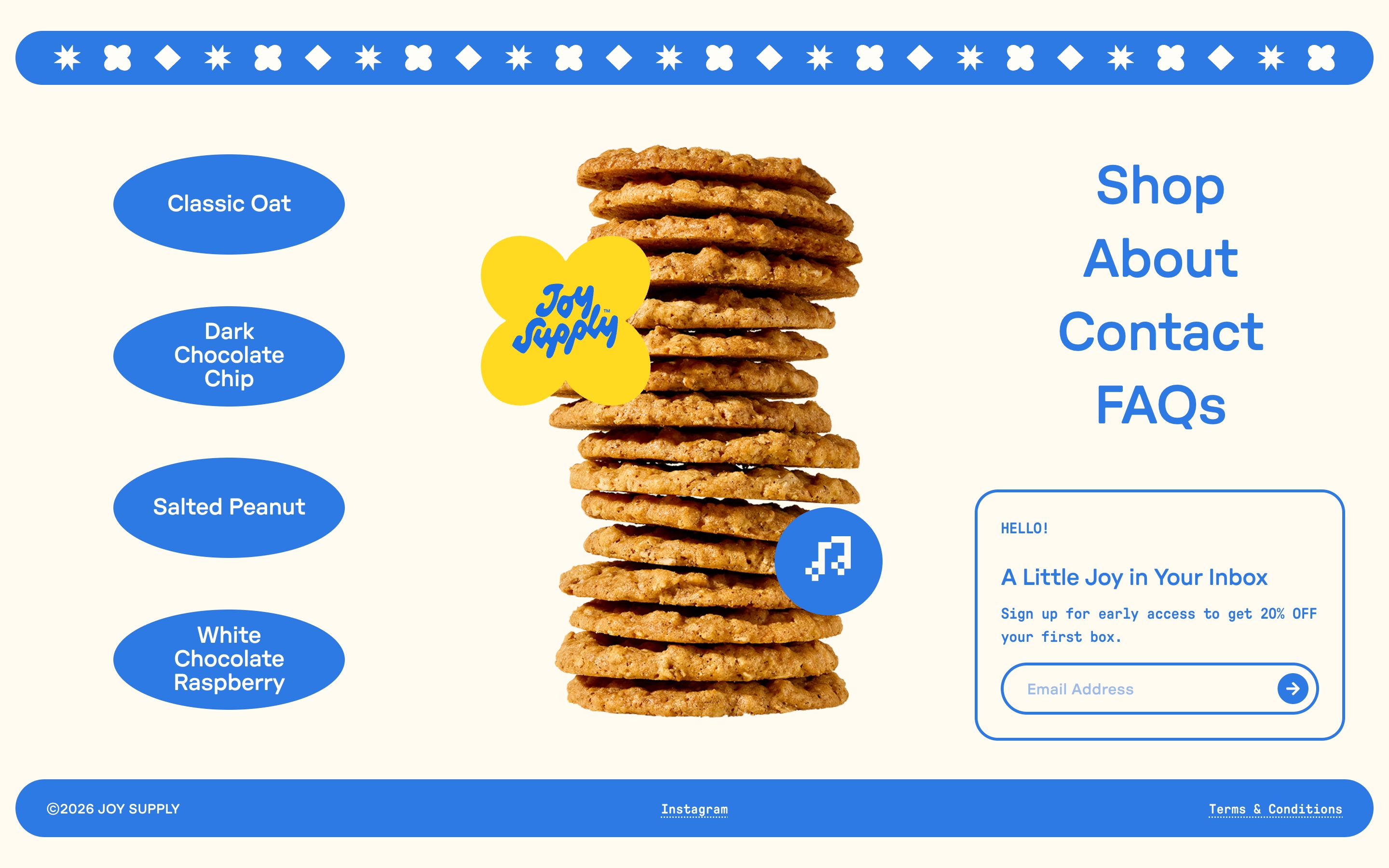 Joy Supply Footer design