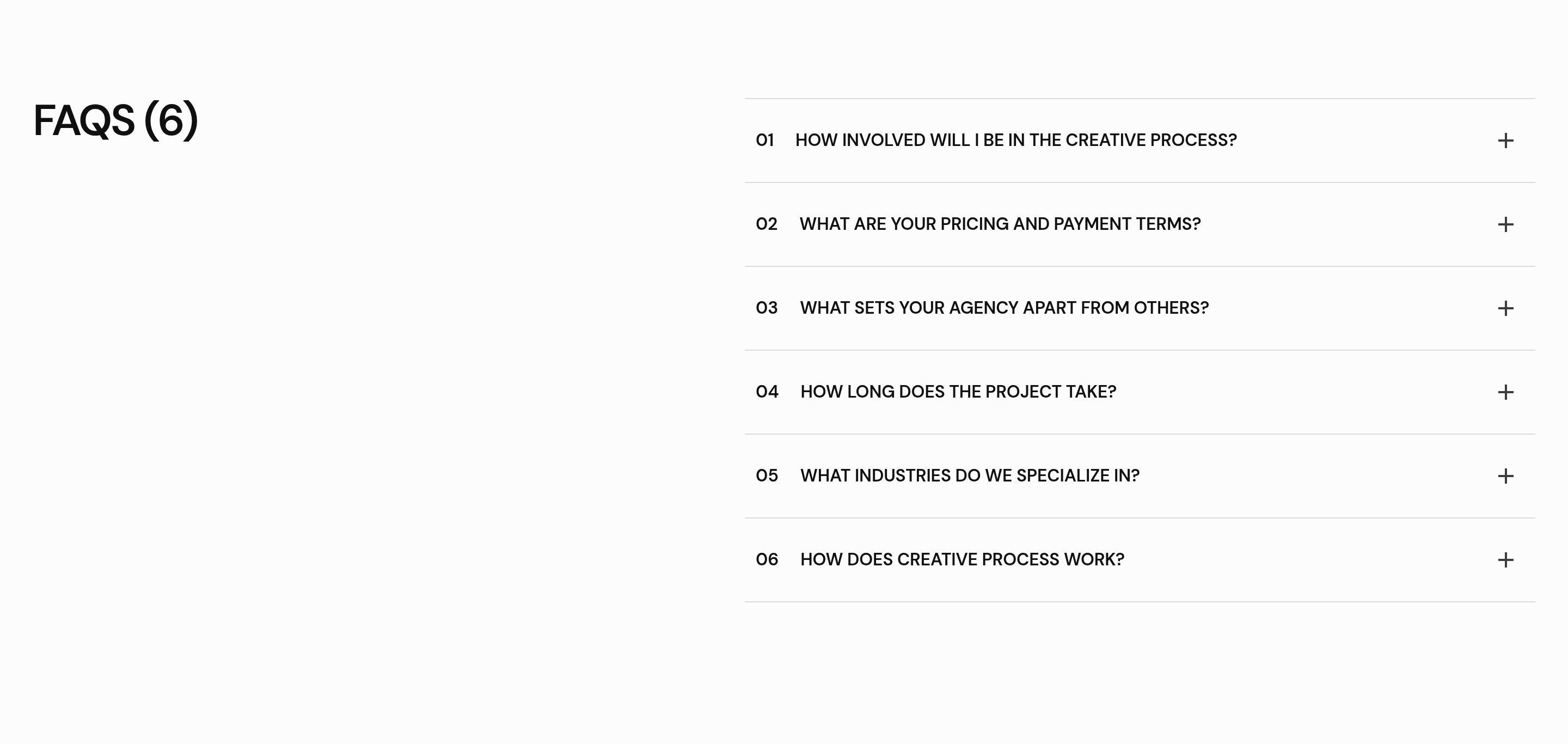 Non-Verbal Originals FAQ design