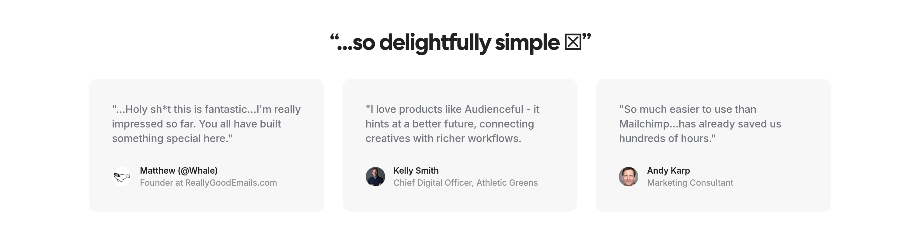 Audienceful Testimonial design