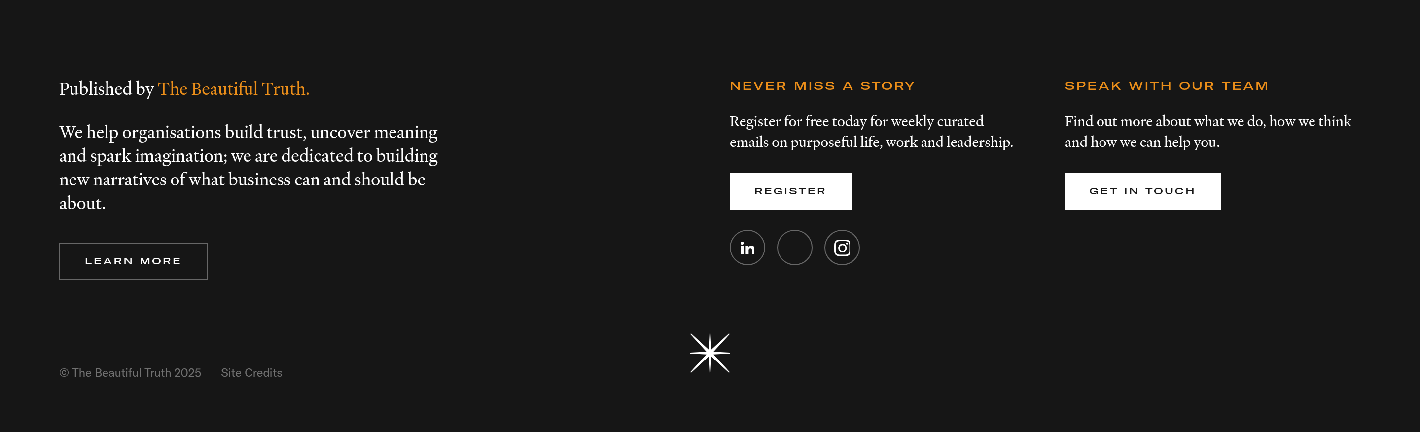 The Beautiful Truth Footer design