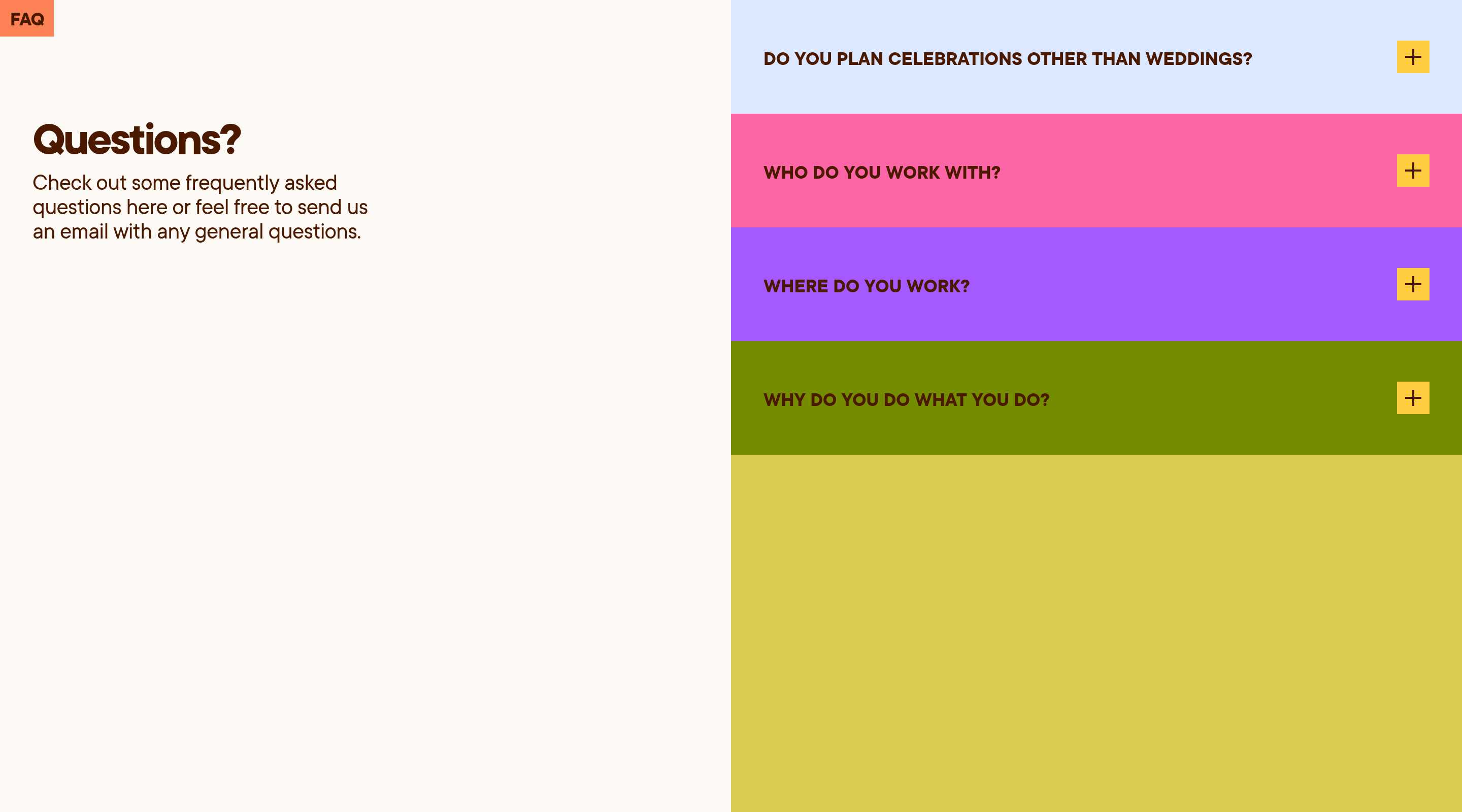 Hurry Up & Have Fun FAQ design