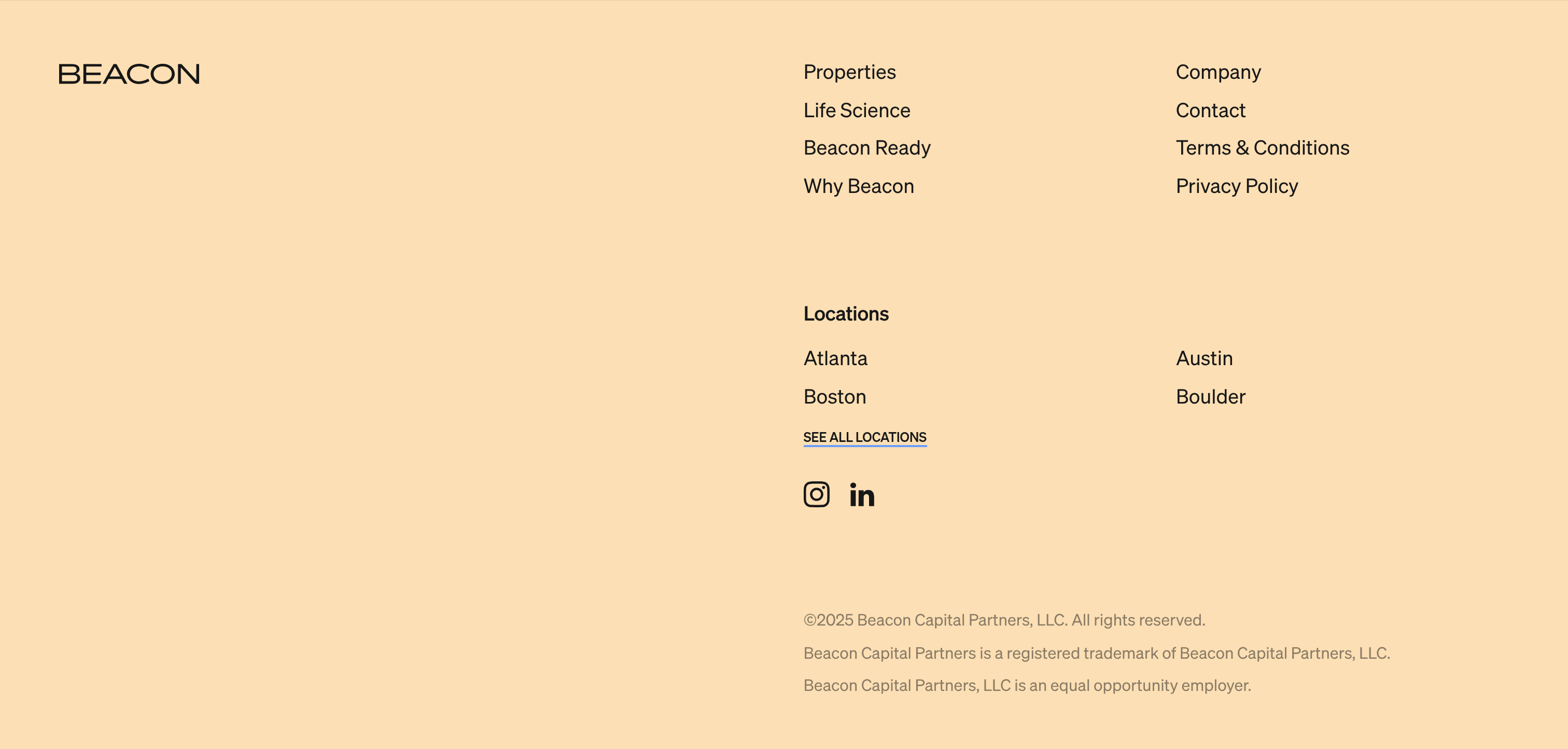 Beacon Capital Partners Footer design