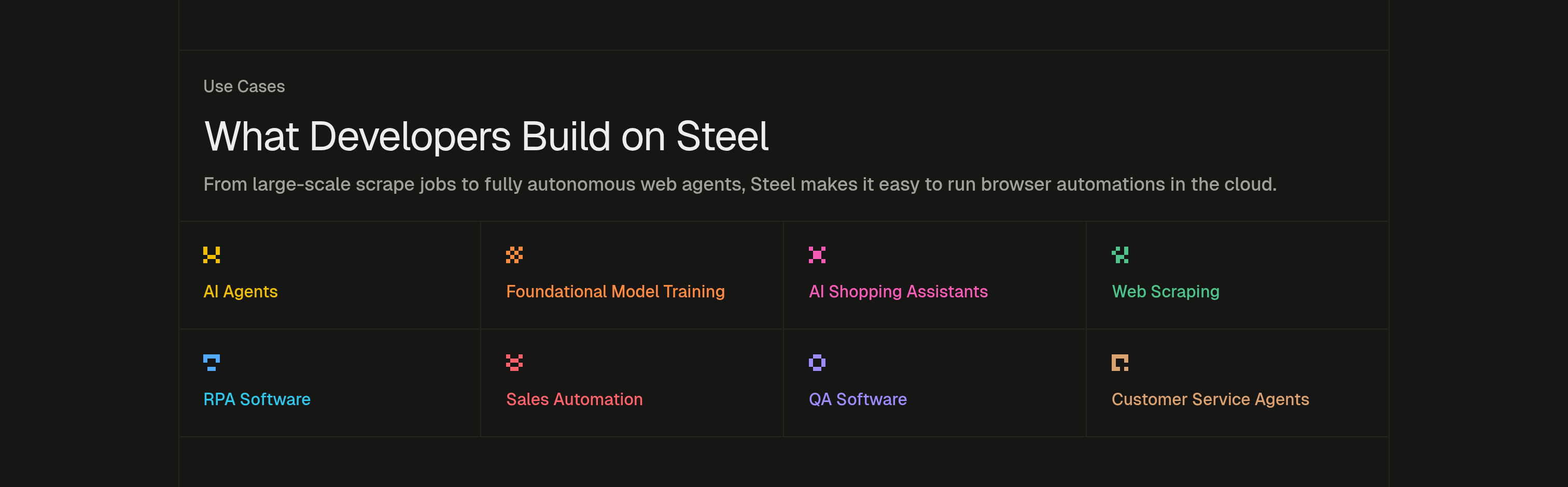 Steel Feature design
