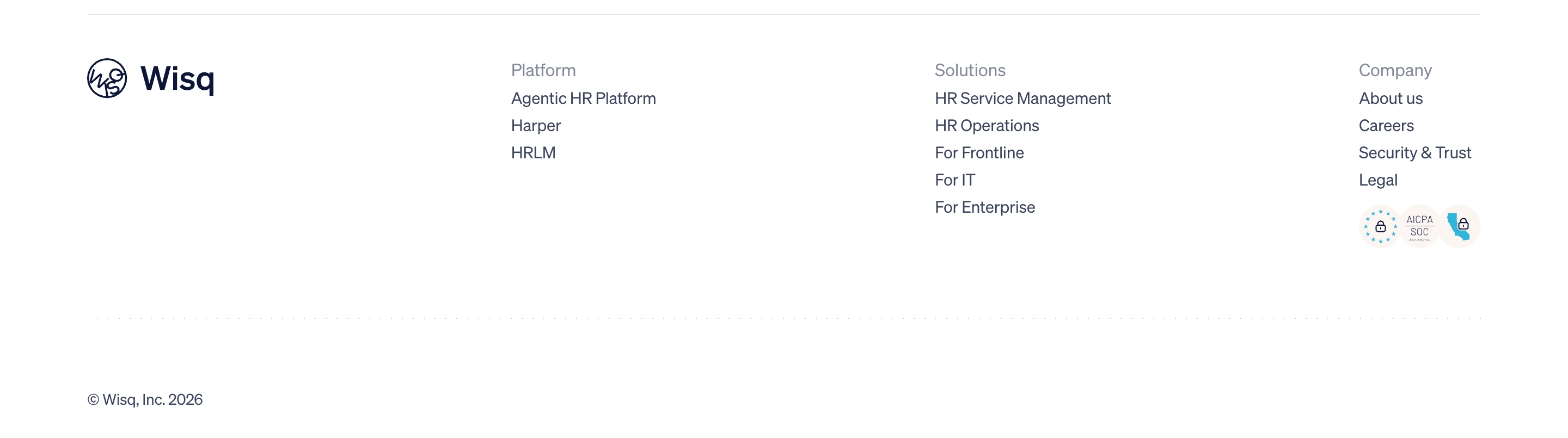 Wisq Footer design